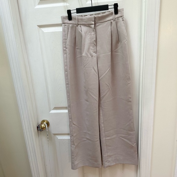 Abercrombie & Fitch A&F Sloane Tailored Wide Leg Pant 28 6 tan cream - Picture 2 of 6